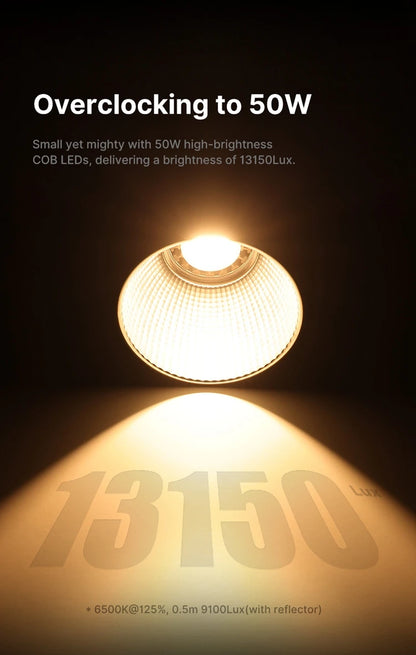 Ulanzi 40W Video Light COB Continuous Lighting Bowens Mount for Studio Video Tiktok Youtube Professional Led light photography