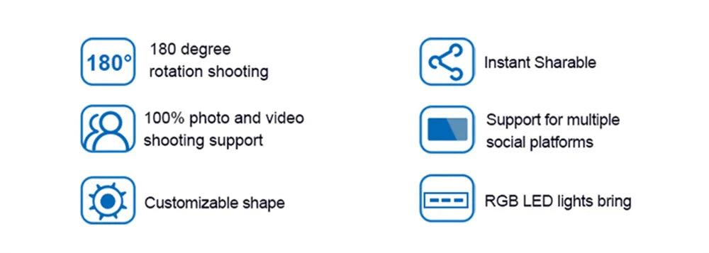 iPad Photo Booth Selfie-Maschine Shell Verstellbarer Ständer Photobooth mit LED-Ringlicht Individuelles LOGO für Hochzeitspartys und Events