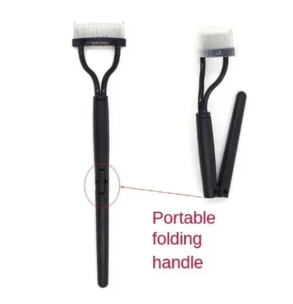 Eyelash Separator Metal Teeth Foldable Eyelash Curler Beauty Makeup Stainless Eyelash Brush Comb Mascara Curl Makeup Tool