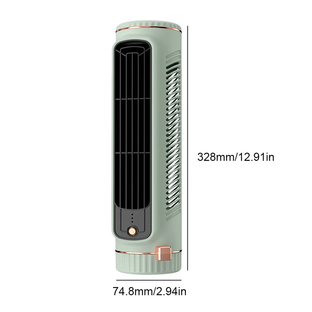Desk Tower Fan USB Rechargeable Quiet Air Cooler Tabletop Air Conditioner Desktop Cooling Fan for Home Office Dormitory
