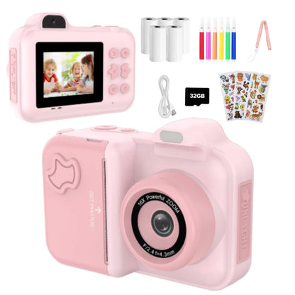 Children Camera Instant Print Camera For Kids Dual Lens Video Recording Photo Thermal Printing Mini Digital Camera With 32G Card