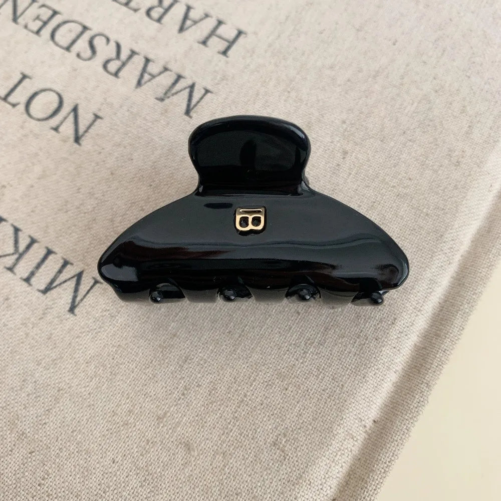 Acetate Letter B Hair Clip Curved Design High Ponytail Claw for Teens Cute Korean Fashion Hair Accessory Secure Hold Daily