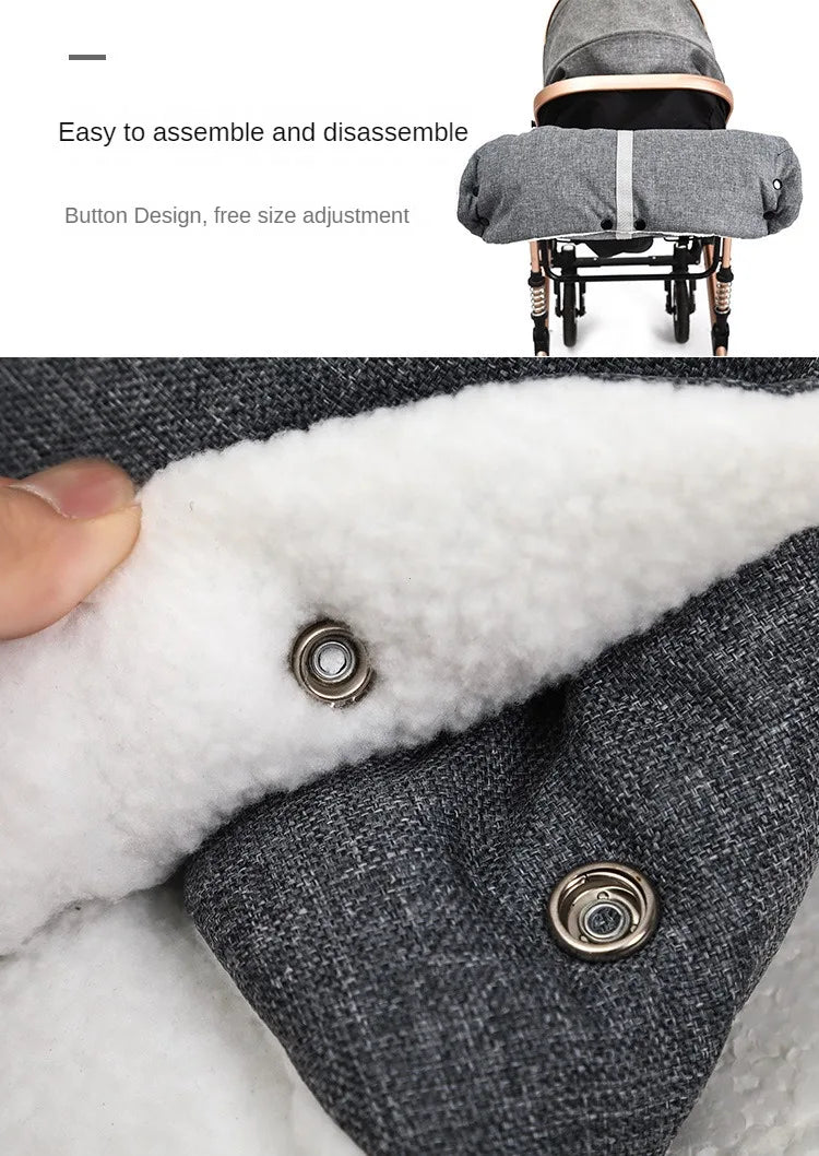 Baby Stroller Gloves Waterproof Warm Winter Antifreeze Mittens With Tissue Phone Bag Transparent Can Be Touch Screen