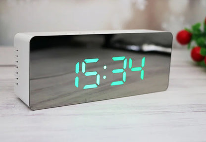 Digital Alarm Clock LED Electronic Desktop Clock with Temperature for Bedroom Home Office Teens Kids