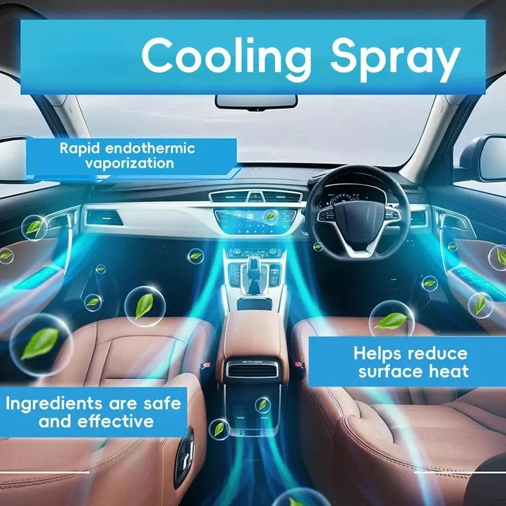 Summer Cooling Spray Car Seat Coolant Hot Days Interior Household Pool Courtyard Outdoor SportsPet Shoes Quick Cooling Agent