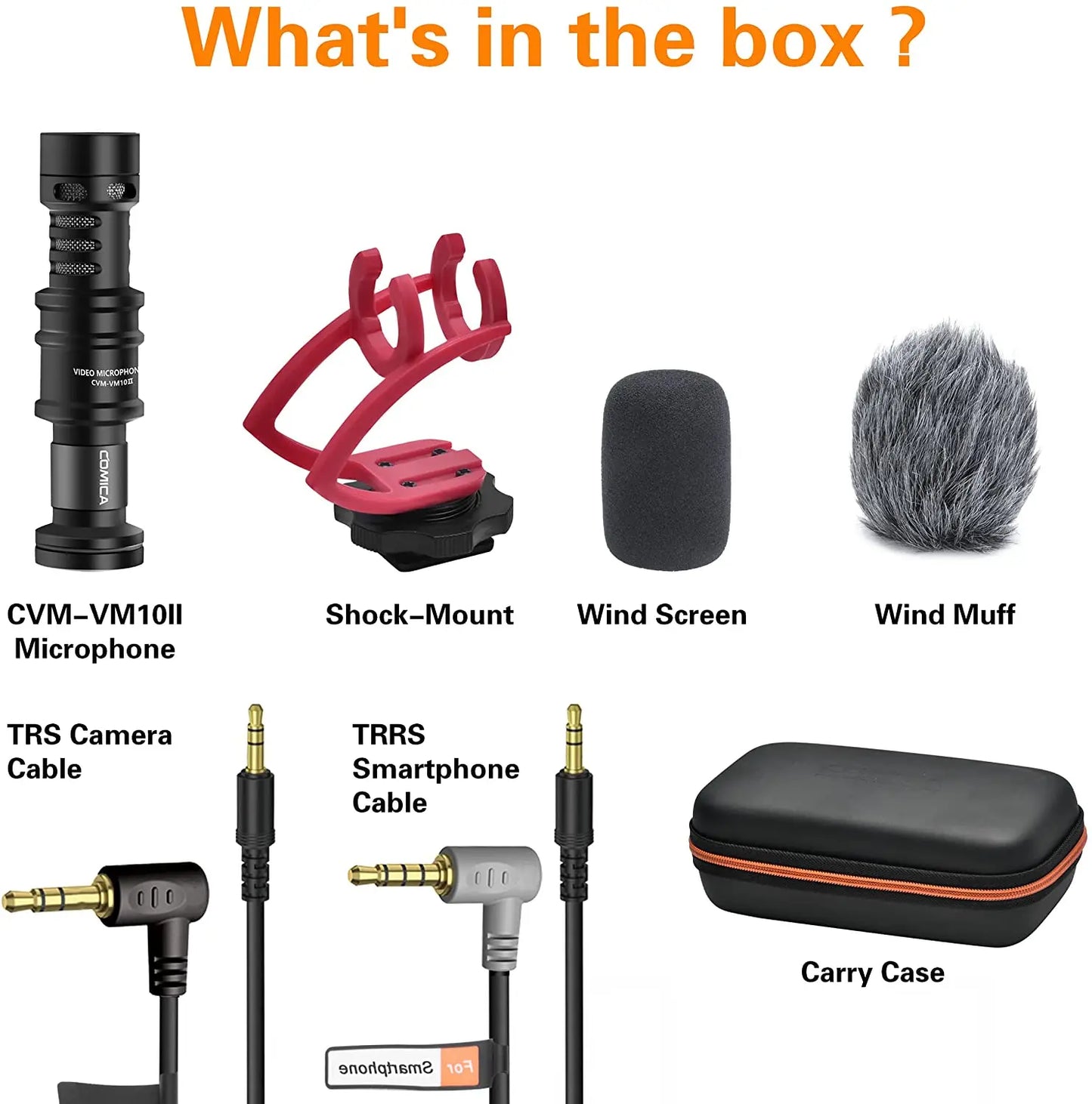 Camera Microphone,COMICA CVM-VM10II Professional Shotgun Microphone with Shock Mount For iPhone,DSLR Camera,Android Smartphones