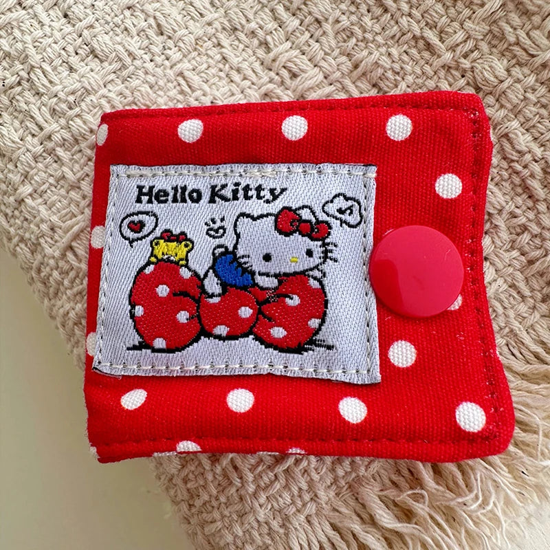 Hello Kitty Data Cable Organizer Fabric Sanrio KT Cat Charger Cord Storage Holder Data Line Bobbin Winder