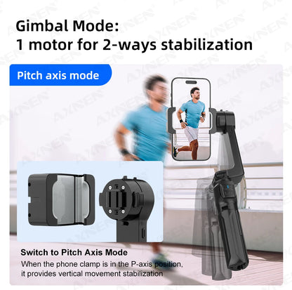 AXNEN HQ2-SE Smartphone Gimbal Stabilizer Handheld Mobile Shooting Stabilizer for Gopro Action Cameras Android iPhone Video Vlog