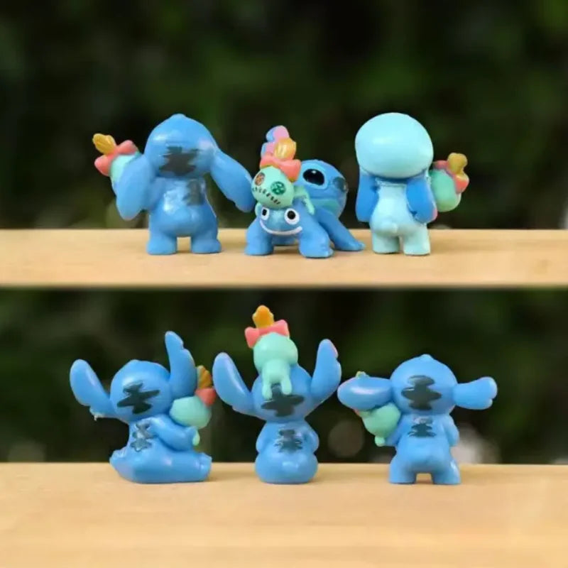 Disney 6-piece Lilo and Stitch cartoon character model series anime tabletop decorations Christmas gift