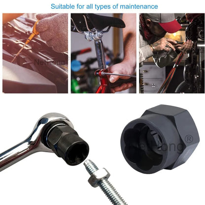 13Pc Locking Wheel Nut Remover Set Stud Bolt Impact Twist Socket Extractor Tool~