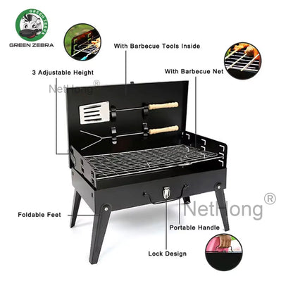 Portable Folding Charcoal BBQ Barbecue Camping Grill Travel Picnic Outdoor