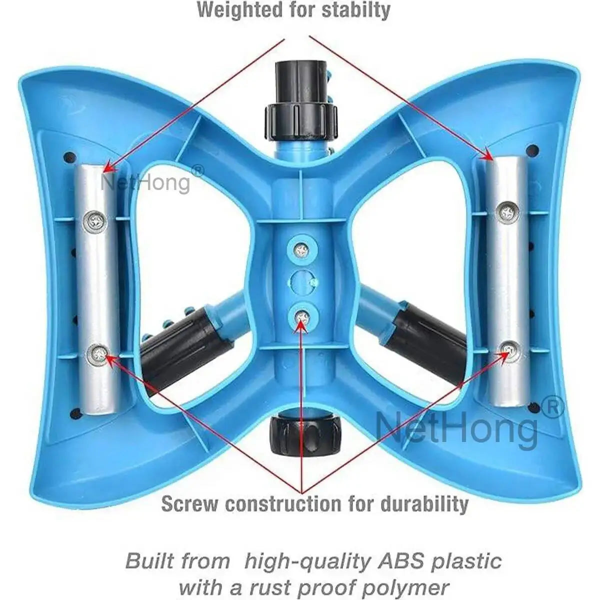 3-Arms 360° Rotating Garden/Lawn Sprinkler System Automatic Watering Irrigation~