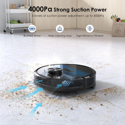 Lubluelu SL60 Plus Robot Vacuum Self Emptying, Hands-free Up To 60 Days, 4000pa Robot Vacuum And Mop Combo 3 In 1 Robotic Vacuum