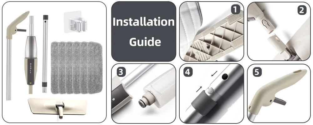 Spray Floor Mop with Replacement Microfiber Pads  Washing Flat Mop Home Kitchen Laminate Wood Ceramic Tiles Floor Cleaning Tools