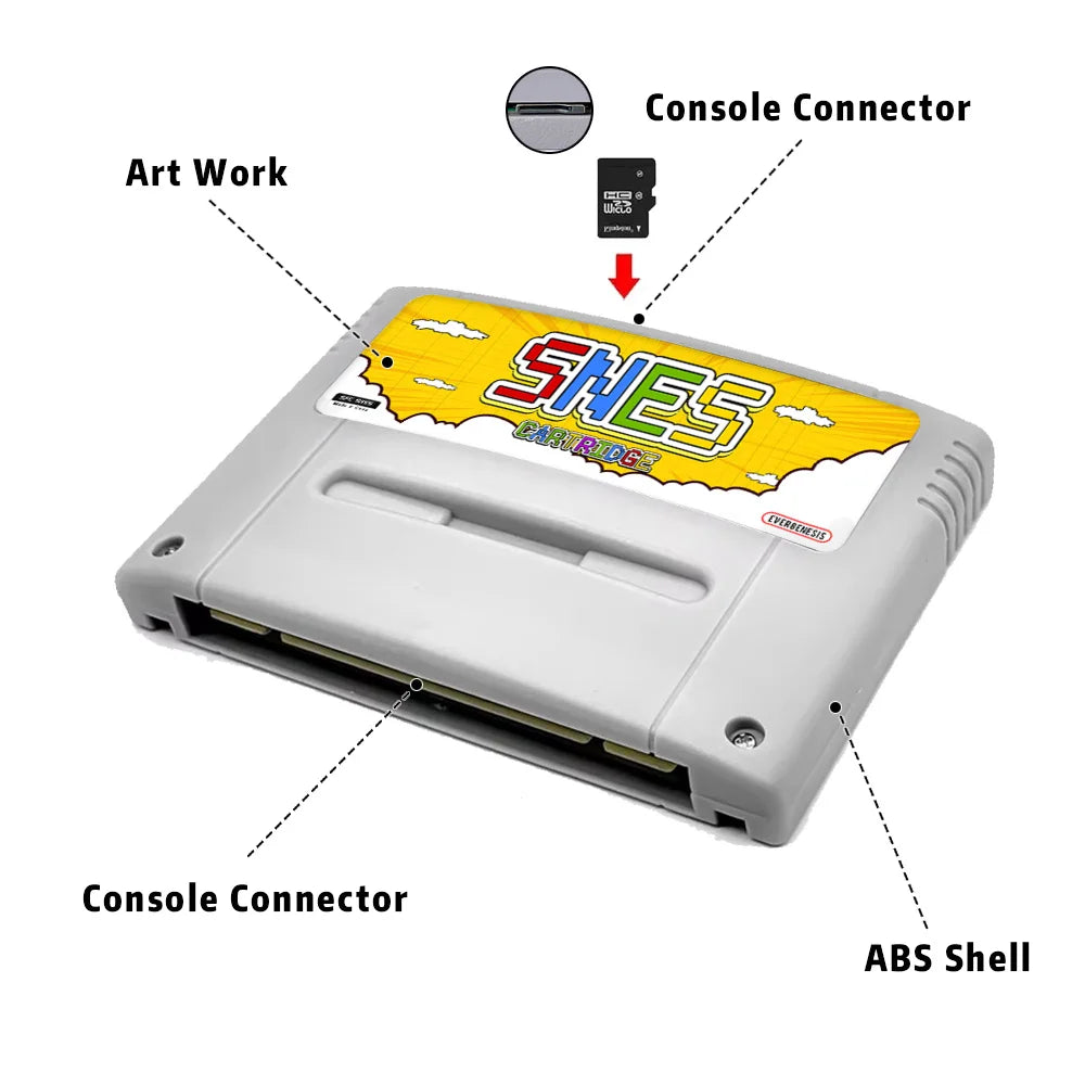 3000-in-1 SFC Memory Card with 8GB TF Game Cartridge for Super Famicom SNES Game Console - Gaming Accessories