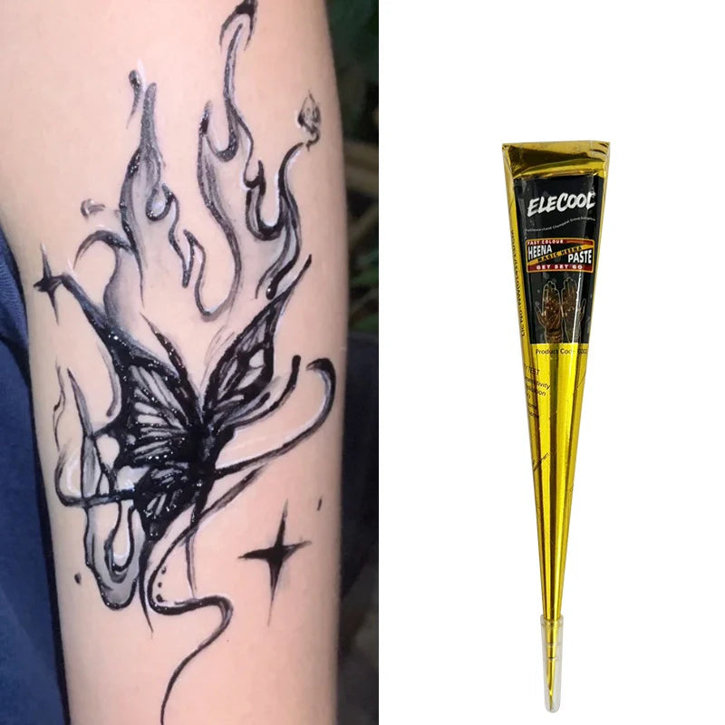 25g Indian Henna Dark Red Tattoo Paste Temporary Henna Cone For Tattoo Body Art Sticker Special Body Art Paint Henna