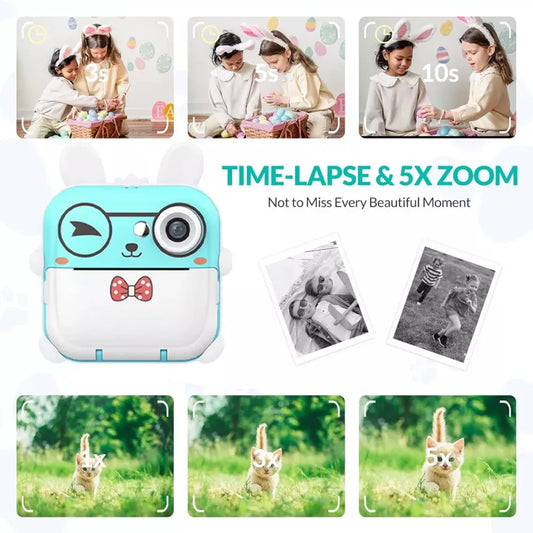 Children 1080P HD Digital Camera Toys Instant Print for Kids Thermal Print Camera Instant Print Photo Video With 32G Memory Card