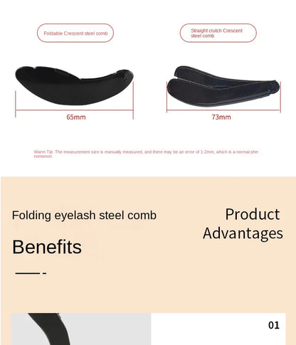 Foldable Ultra-fine Stainless Steel Eyelash Brush Lash Separator Eyebrow Eyelashes Extension Comb Eyelash Curler Makeup Tools