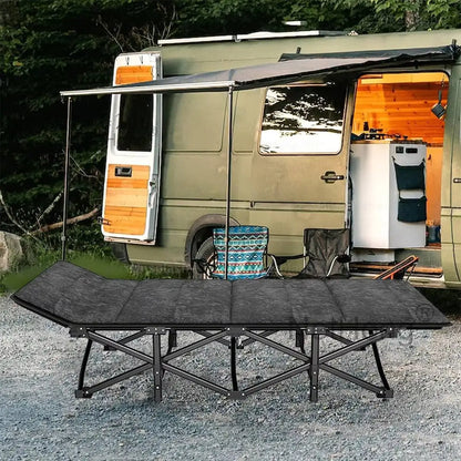 Cot Heavy-Duty Portable Camping Folding Sleeping Bed With Mattress