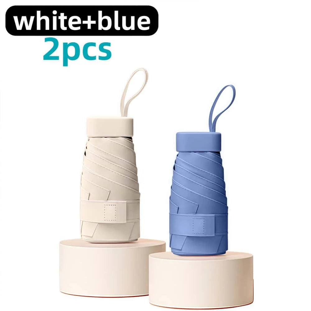 Mini UV Umbrella - Lightweight Folding Parasol Sunny Umbrella ,Reinforced Frame Portable Kids/Ladies' Sunshade Umbrella