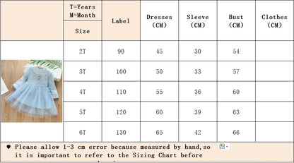 Girls Princess Dress Long Sleeve - Elegant Casual Dress for Kids 2-6 Years | Evening & Party Wear