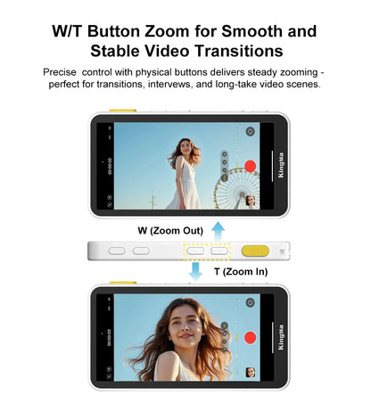 Phone Vlog Selfie Monitor Screen, Touchscreen Monitor, Wireless Transmission with Bluetooth Remote for iPhone Live Stream TikTok