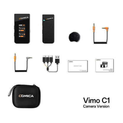 Comica Vimo C 2.4G Mini Wireless Lapel Microphone with Charging Case, for Smartphone Camera Podcast Interview YouTube Facebook