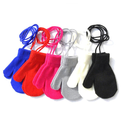 New 1-4Y Kids Gloves Winter Baby Plush Coral Gloves Toddler Full Fingers Cute Mittens Warm Windproof Glove For Boys Girls