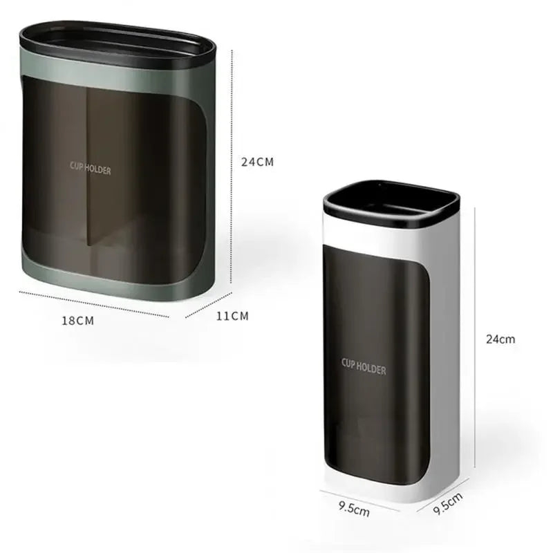 Cream Disposable Cup Holders Household Wall-Mounted Automatically Drop Punch-Free Paper Cups Dust-Proof Drinking Fountain Racks