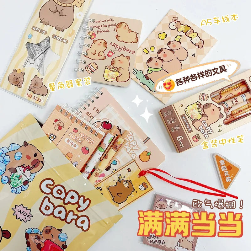 New Creative Capybara Stationery Set Blind Bag Cute Cartoon Pencil Stationery Eraser Learning Supplies Student Prize Gift Suppli
