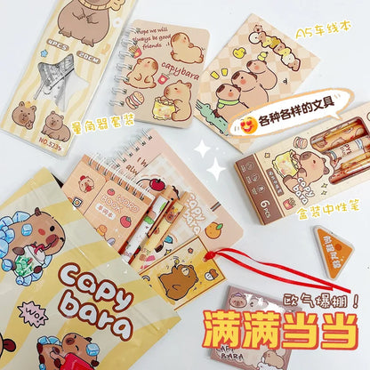 New Creative Capybara Stationery Set Blind Bag Cute Cartoon Pencil Stationery Eraser Learning Supplies Student Prize Gift Suppli