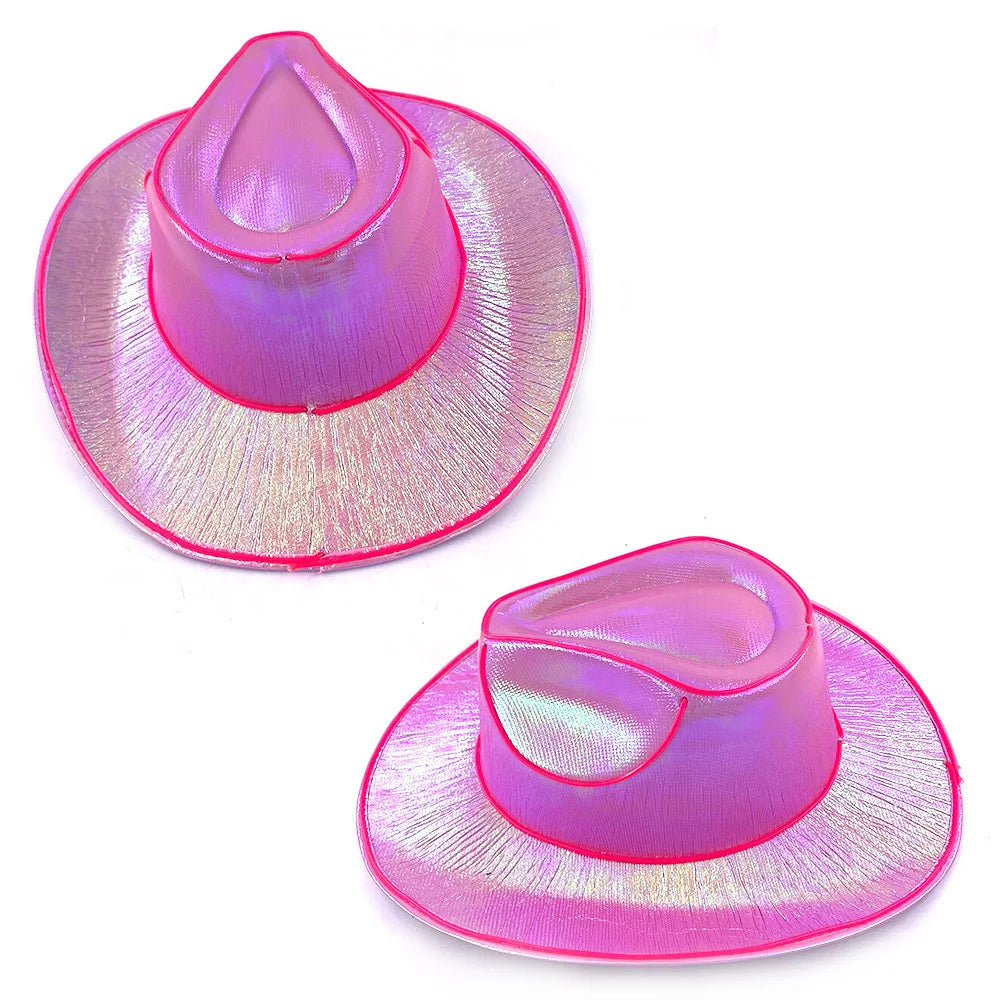 Men Women LED Disco Western Costume Play Dress Up Party And Cowboy Hat