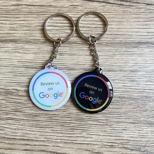 Waterproof  Epoxy  NFC Tap Review Keychain Google Review Follow us on Instagram Facebook NFC Key Card
