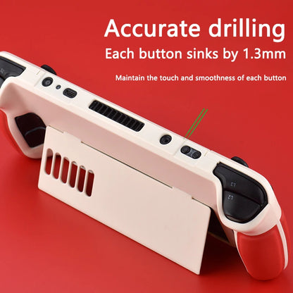 Full Protective Case for Steam Deck Cowhide wrap host Protective Soft Leather Grip Non-slip Cover hard shell bracket Accessories