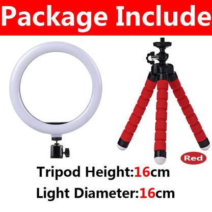 12 inch LED Ring light Photography Lighting Phone Ringlight With Tripod Stand USB Round Fill Lamp for Youtube TikTok Video Live