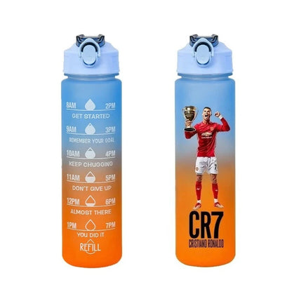 750ml CR7 Sports Water Bottles Anime Football Star Ronaldos Frosted Bottle Outdoor Travel Gym Fitness Jugs Portable Drinking Cup