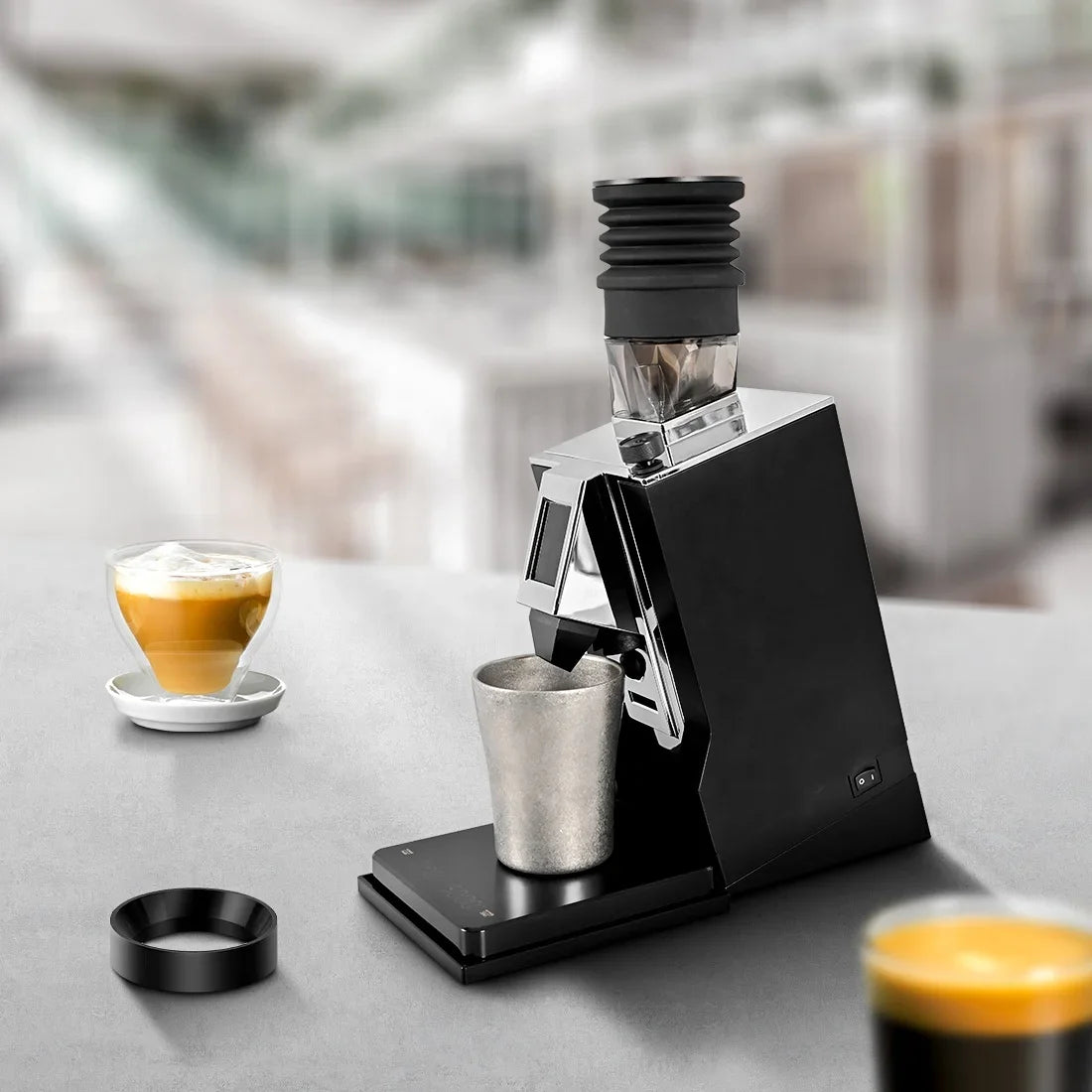 Inclined Bracket with Tray Compatible Eureka Mignon Grinder Durable Tilt Angle Base and Drip Tray Espresso Grinder Accessories