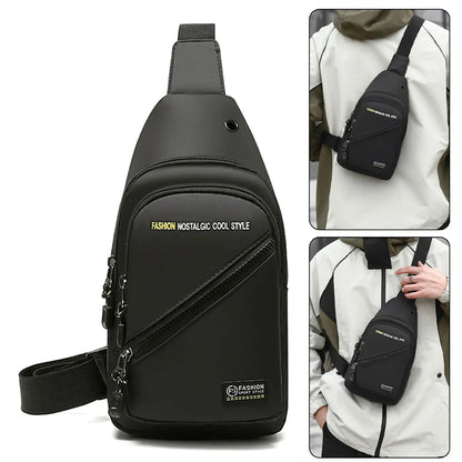 New Ox Cloth Men's Crossbody Bag Simple Faion Korean Version Chest Small Bapa Single oulder Bag Casual Chain Handle