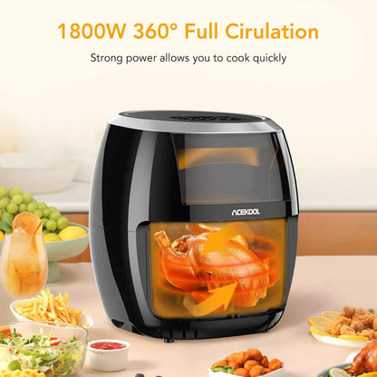 Air Fryer Oven Digital Large 7.7L Rapid Air Circulation,Air Fryers With Touch Screen Viewable Window Dishwasher Safe Accessories