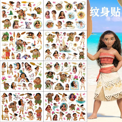 Moana 2 Disney Tattoo Stickers Children's Toys Cartoon Anime Kawaii Sticker Kids Birthday Party Decoration Boys Girls Cute Gifts