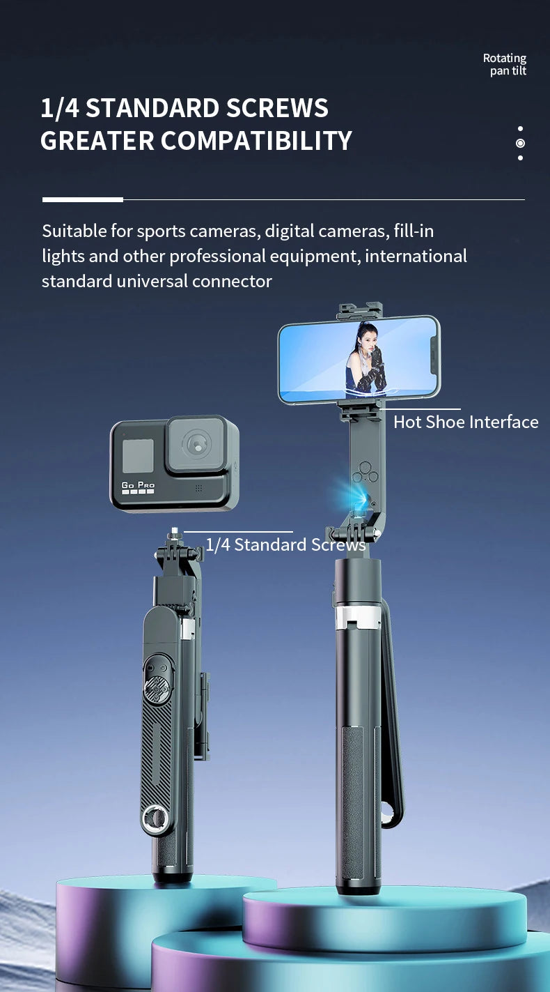 1.8m Extendable Auto Face Tracking Selfie Stick Tripod 360° Rotation Phone Stand with Wireless Remote for Tiktok YouTube Vlog