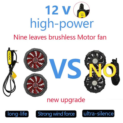Summer Cooling Fan Workwear, Unisex Short Sleeve, Outdoor Sun Protection & Cooling Vest with Built-in Fans