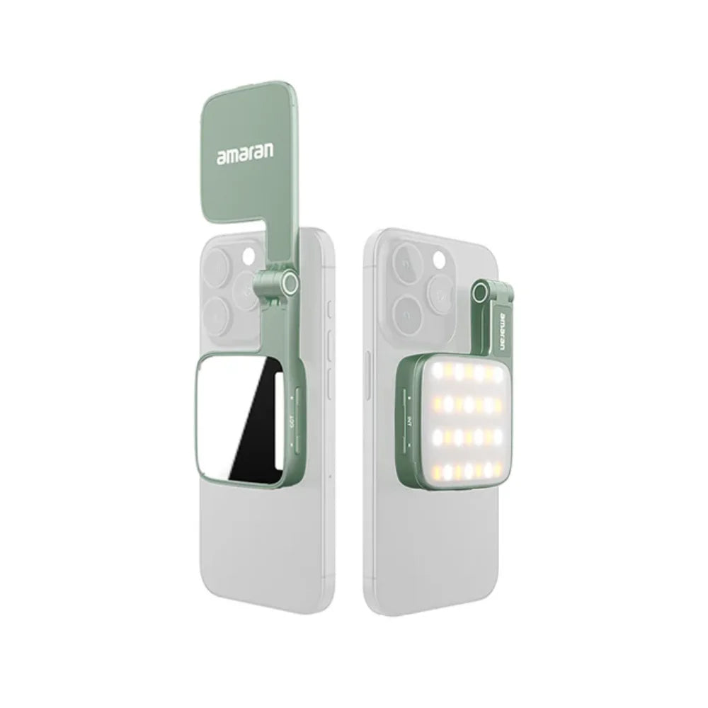 amaran Go Magnetic Phone Selfie Light Rechargeable Portable Light with Mirror for Selfie Makeup Video Conference TikTok Youtube