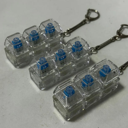 New 3/4/9 Keys Finger Keyboard Keycap Key Button Fidget Keychain Pass The Time Stress Relief Clicker Toy Adult