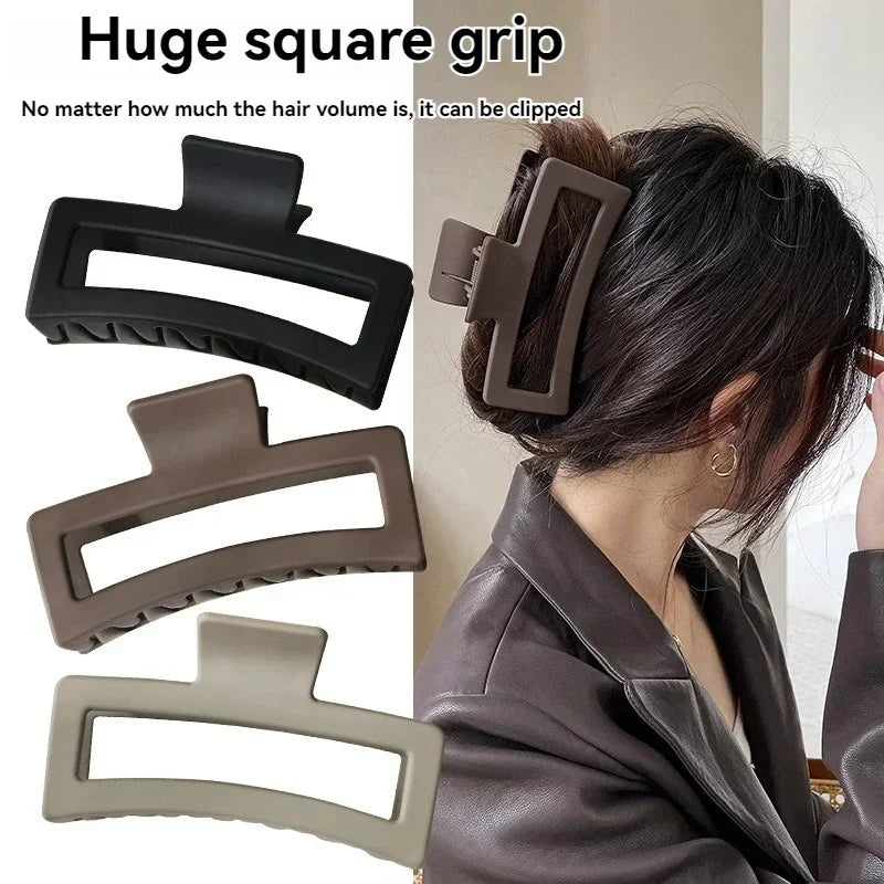 ‌4pcs Shark Jaw Hair Claw Clips | Extra-Large Non-Slip Hold for Thick Hair | Solid Color Hair Accessories Set, Ponytail Tools