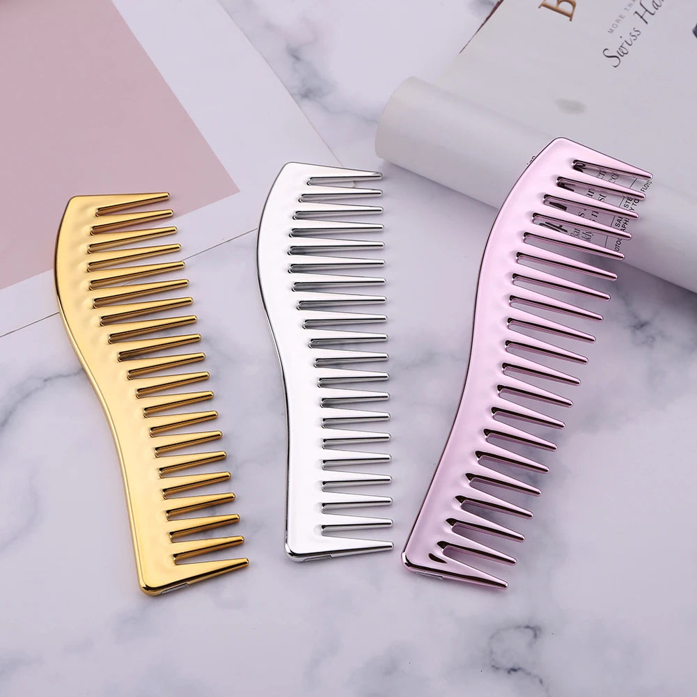 Haircut Tool Resin Electroplating Hairdressing Comb Large Wide Tooth Comb Fine Styling Cutting Comb for Beauty Salons Home Use