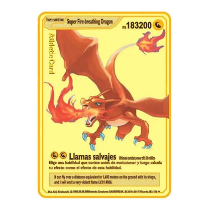 Pokémon 32er-Karten Goldmetall-Pokémon-Karten Englisch Harte Eisenkarten Mewtu Pikachu Gx Glurak Vmax Paket Spielkollektion