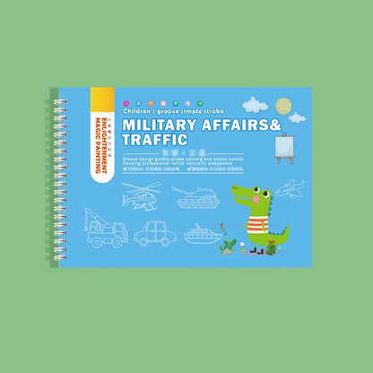 Reusable groove drawing book, develop drawing skills, practice writing, groove drawing book, control pen training calligraphy