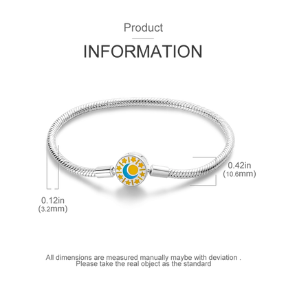 925 Sterling Silver Charm Bracelet - Leaf, Clover, Butterfly & Heart Design | 17-20cm Adjustable