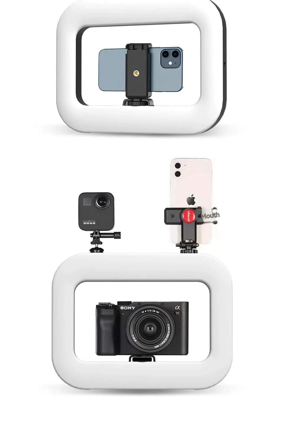 New Handheld Ring LED Rechargeable Fill light Portable Mobile Phone Live Broadcast selfie Photography Desktop Rabbit Cage